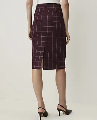 Ann Taylor The Petite Pencil Skirt in Windowpane sold by Ann Taylor product image thumbnail 3