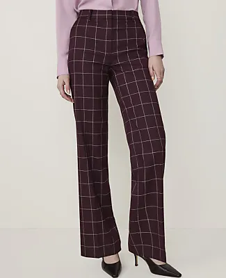 Ann Taylor The Petite High Rise Straight Pant in Windowpane sold by Ann Taylor product image thumbnail 2