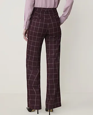 Ann Taylor The Petite High Rise Straight Pant in Windowpane sold by Ann Taylor product image thumbnail 3
