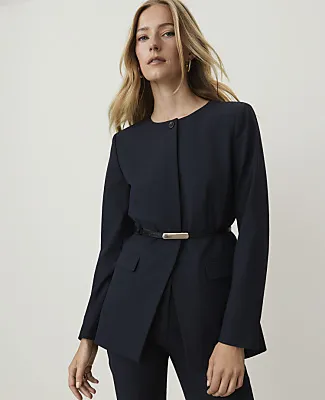 Ann Taylor Belted Split Hem Jacket sold by Ann Taylor