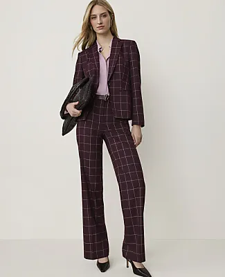 Ann Taylor The Notched Single Button Blazer in Windowpane sold by Ann Taylor product image thumbnail 3