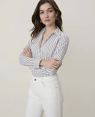 Ann Taylor Striped Perfect Shirt sold by Ann Taylor