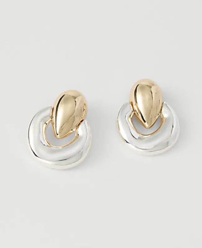 Ann Taylor Metal Hoop Drop Earrings made by Ann Taylor