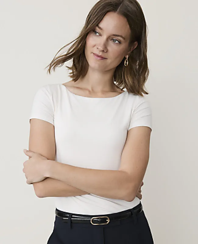 Ann Taylor Scoop Neck Sleeve Tee made by Ann Taylor