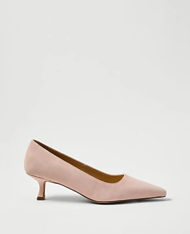 Ann Taylor Suede Nip Toe Kitten Heel Pump made by Ann Taylor