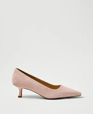 Ann Taylor Suede Nip Toe Kitten Heel Pump sold by Ann Taylor