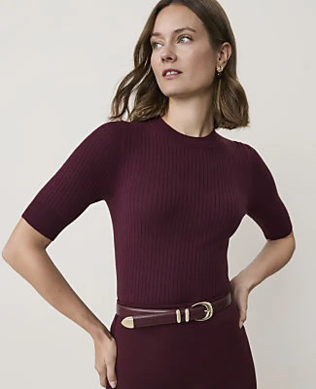 Ann Taylor Ribbed Sweater Tee made by Ann Taylor