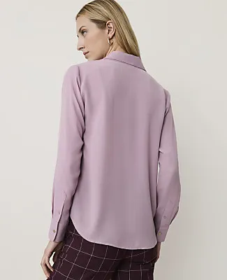 Ann Taylor Petite Satin Modern Shirt sold by Ann Taylor product image thumbnail 2