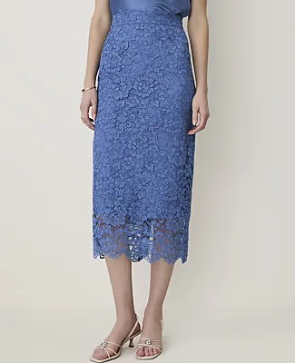 Ann Taylor Petite Scalloped Trim Lace Midi Skirt sold by Ann Taylor product image thumbnail 2