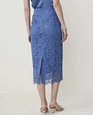 Ann Taylor Petite Scalloped Trim Lace Midi Skirt sold by Ann Taylor product image thumbnail 3