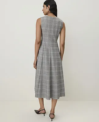 Ann Taylor Petite Plaid Crew Neck Midi Dress sold by Ann Taylor product image thumbnail 2