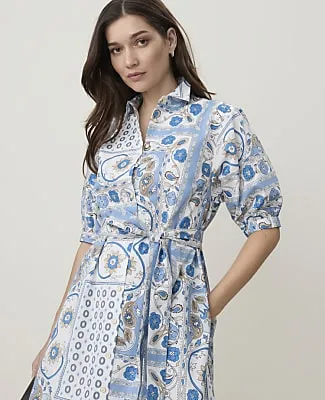 Ann Taylor Weekend Paisley Collared Shirtdress sold by Ann Taylor product image thumbnail 3