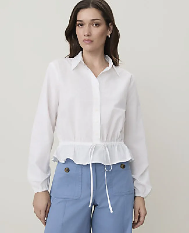 Ann Taylor Petite Weekend Tie Waist Blouse made by Ann Taylor