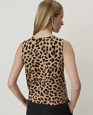 Ann Taylor Petite Animal Print Button Tank Top sold by Ann Taylor product image thumbnail 2