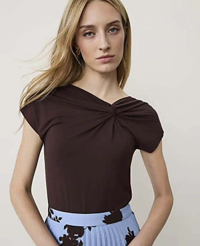 Ann Taylor Petite Twist Front Top made by Ann Taylor