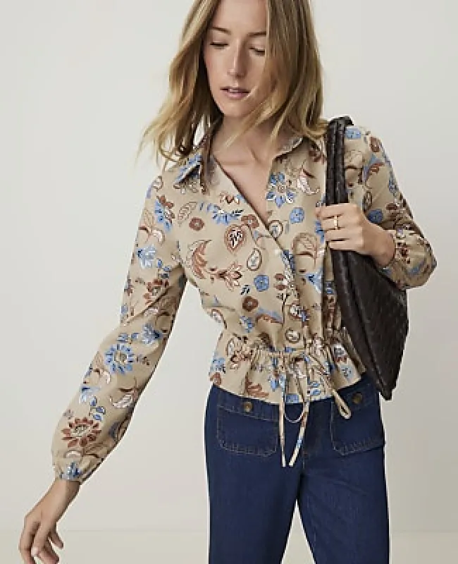 Ann Taylor Weekend Floral Tie Waist Blouse made by Ann Taylor