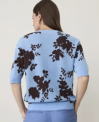 Ann Taylor Petite Floral Jacquard Sweater Tee sold by Ann Taylor product image thumbnail 2
