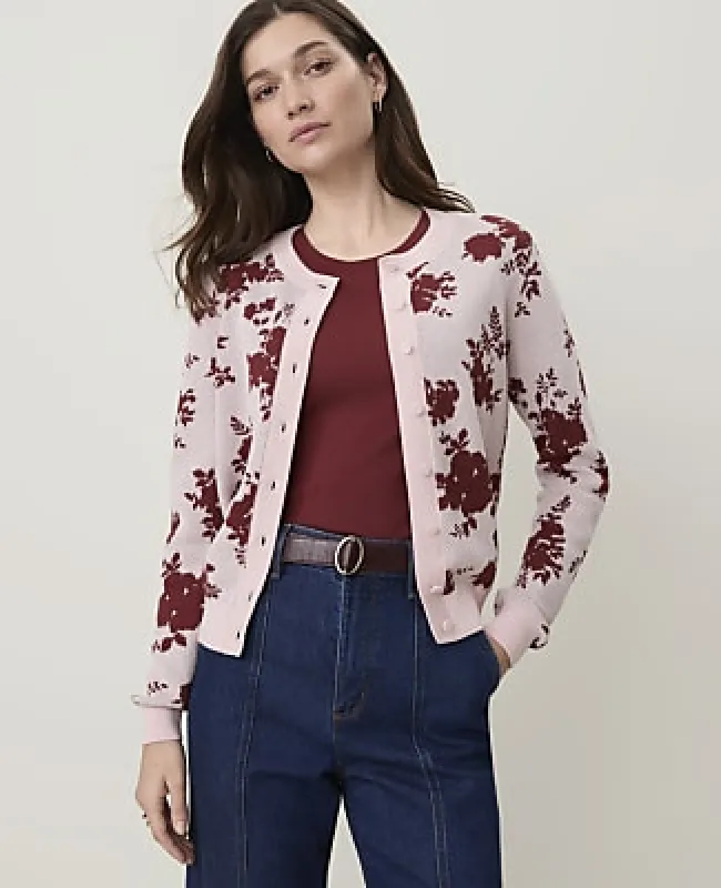 Ann Taylor Floral Jacquard Cardigan made by Ann Taylor