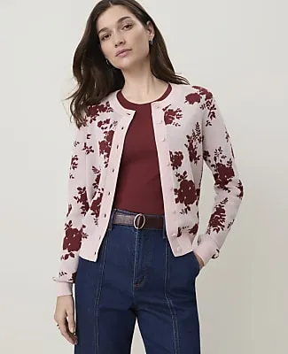 Ann Taylor Floral Jacquard Cardigan sold by Ann Taylor