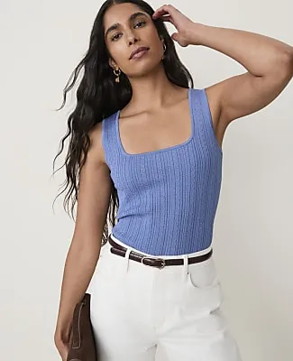 Ann Taylor Mixed Stitch Sweater Shell Top sold by Ann Taylor
