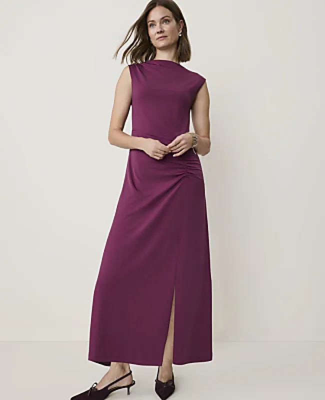 Ann Taylor Petite Ruched Column Midi Dress made by Ann Taylor