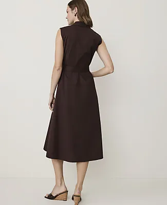 Ann Taylor Petite Sleeveless Collared Midi Shirtdress sold by Ann Taylor product image thumbnail 2