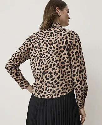 Ann Taylor Animal Print Tie Neck Blouse sold by Ann Taylor product image thumbnail 2
