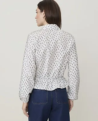 Ann Taylor Weekend Floral Tie Waist Blouse sold by Ann Taylor product image thumbnail 2