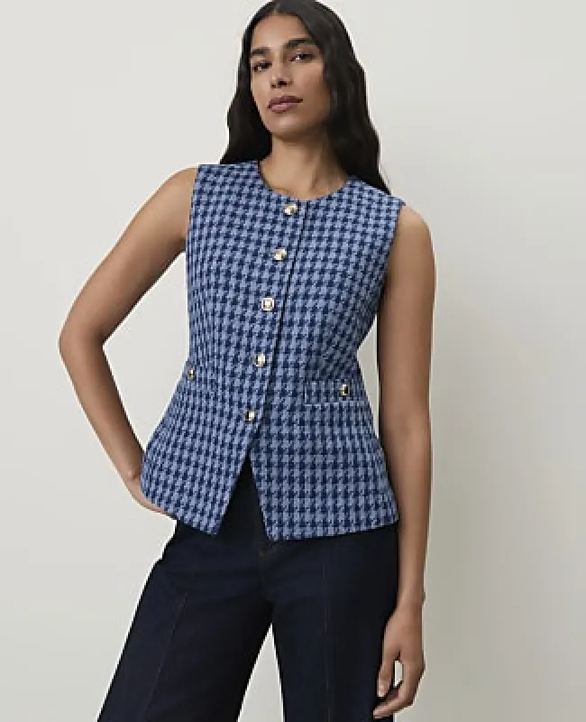 Ann Taylor The Petite Cutaway Vest in Tweed made by Ann Taylor
