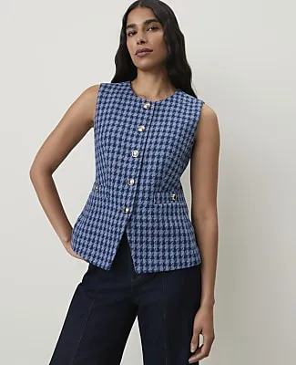 Ann Taylor The Petite Cutaway Vest in Tweed sold by Ann Taylor