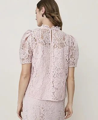 Ann Taylor Puff Sleeve Lace Top sold by Ann Taylor product image thumbnail 2