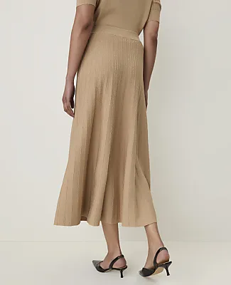 Ann Taylor Pleated Button Midi Skirt sold by Ann Taylor product image thumbnail 3