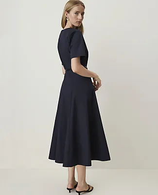 Ann Taylor Petite Belted V-Neck Midi Dress sold by Ann Taylor product image thumbnail 2