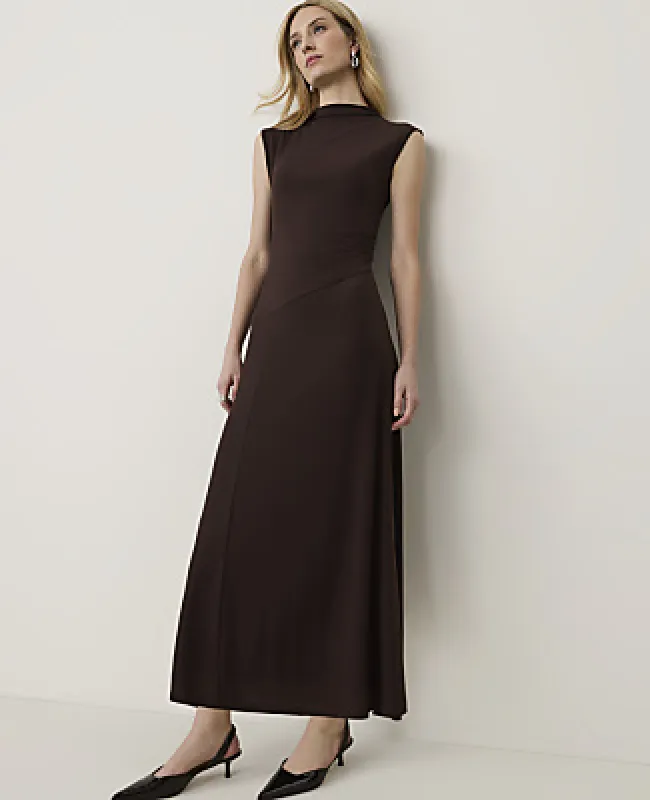 Ann Taylor Petite Mock Neck Midi Dress made by Ann Taylor