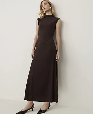Ann Taylor Mock Neck Midi Dress sold by Ann Taylor