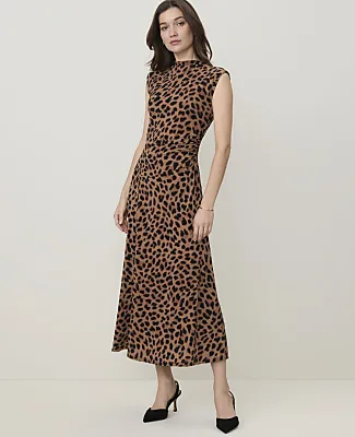 Ann Taylor Animal Print Mock Neck Midi Dress sold by Ann Taylor
