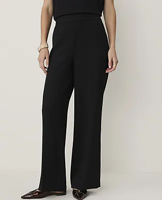 Ann Taylor The Petite Side Zip Wide-Leg Pant in Fluid Crepe sold by Ann Taylor product image thumbnail 2
