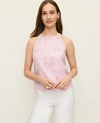Ann Taylor Petite Eyelet Halter Tank Top sold by Ann Taylor