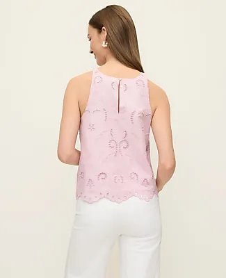 Ann Taylor Petite Eyelet Halter Tank Top sold by Ann Taylor product image thumbnail 2