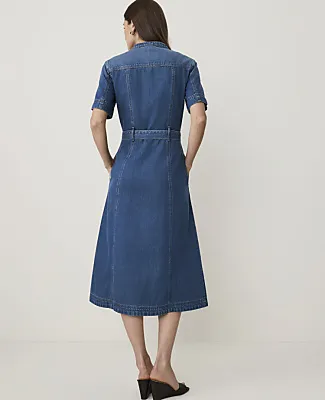 Ann Taylor Petite Weekend Belted Denim Shirtdress sold by Ann Taylor product image thumbnail 2