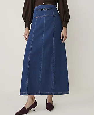 Ann Taylor Horsebit Full Denim Skirt sold by Ann Taylor product image thumbnail 2