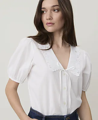 Ann Taylor Weekend Embroidered Collar Blouse sold by Ann Taylor