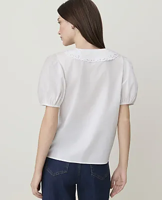 Ann Taylor Weekend Embroidered Collar Blouse sold by Ann Taylor product image thumbnail 2