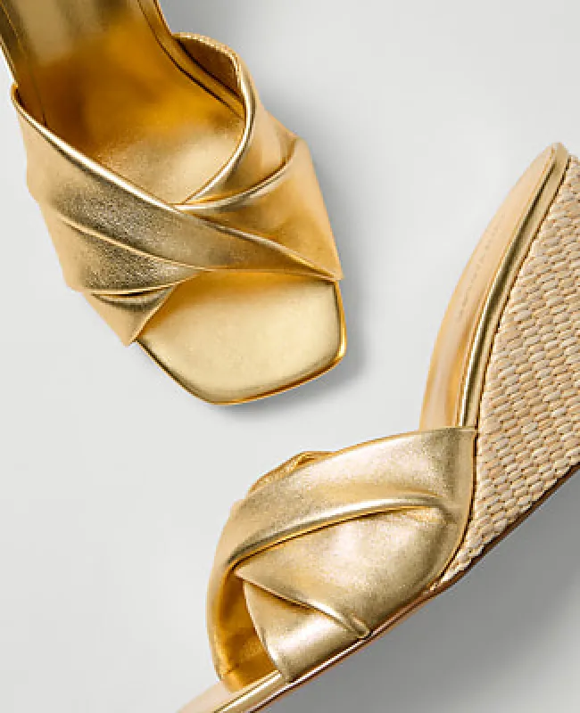 Ann Taylor Metallic Wedge Sandal made by Ann Taylor