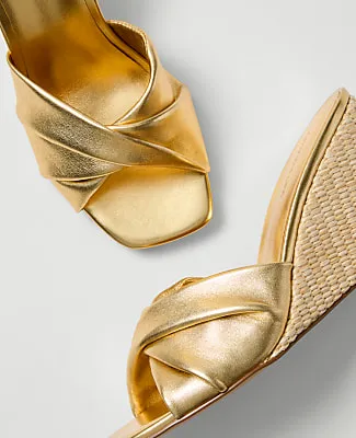 Ann Taylor Metallic Wedge Sandal sold by Ann Taylor