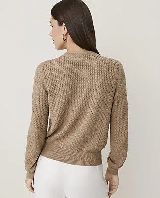 Ann Taylor Pointelle Stitch Cardigan sold by Ann Taylor product image thumbnail 2