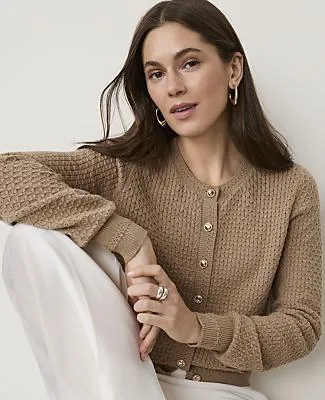 Ann Taylor Pointelle Stitch Cardigan sold by Ann Taylor product image thumbnail 3