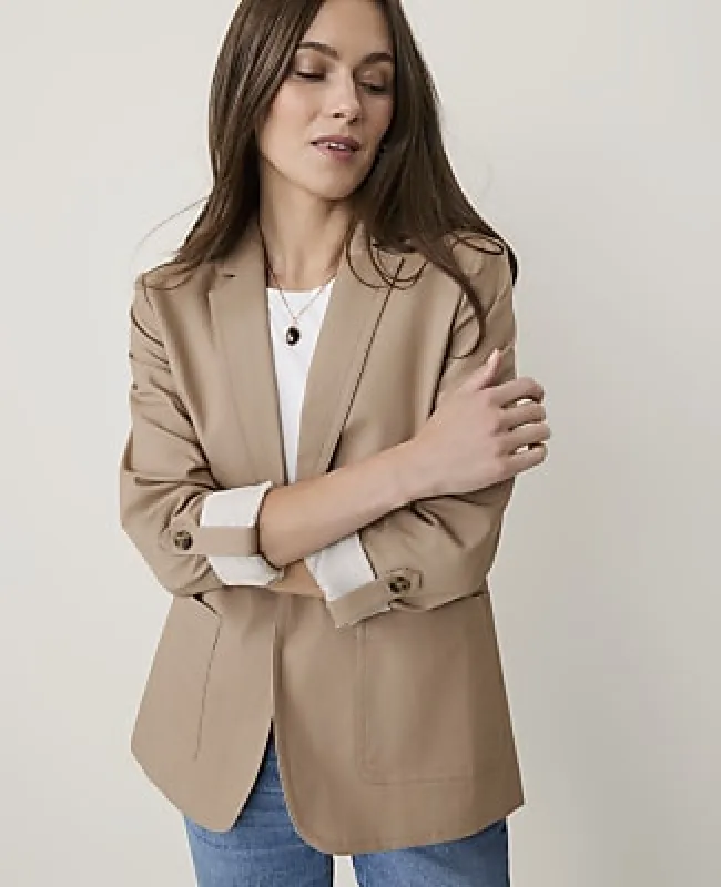 Ann Taylor Petite Weekend Roll Sleeve Blazer made by Ann Taylor