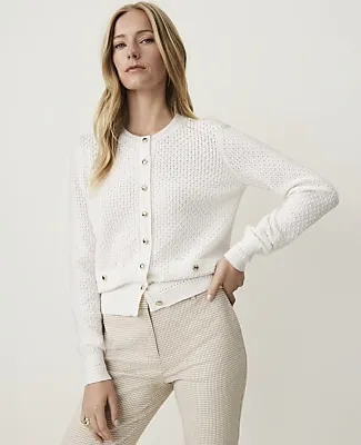 Ann Taylor Pointelle Stitch Cardigan sold by Ann Taylor product image thumbnail 2