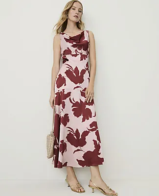 Ann Taylor Petite Floral Cowl Neck Midi Dress sold by Ann Taylor